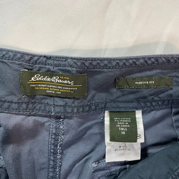 Eddie Bauer Mercer Fit Shorts Womens Size 10T Blue Cargo Pockets Casual Workwear - Picture 4 of 5